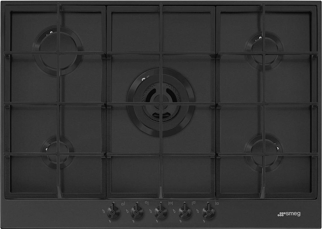 SMEG PX375MB Газовая варочная панель, 72,5 см, цвет чёрный матовый