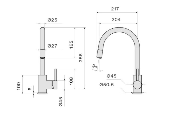Однорычажный смеситель для мойки