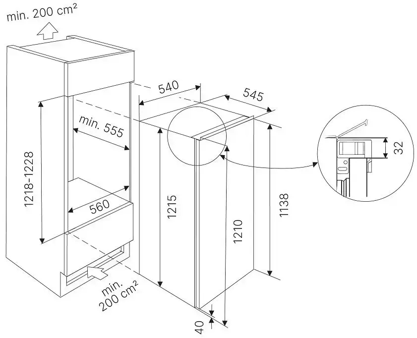 Встраиваемый холодильник Kuppersbusch FK 4545.1i